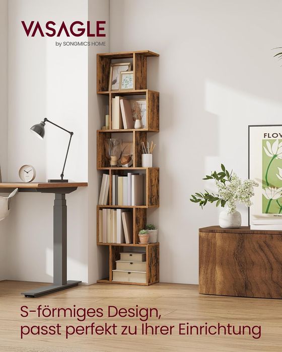 Bibliotecă cu 6 niveluri, 24 x 40 x 191cm