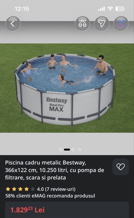 Piscină copii/familie, aproape nouă – ideală pentru curte, vară, joacă și relaxare