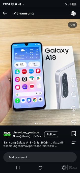 Samsung A18 1 yil garantyasi bn