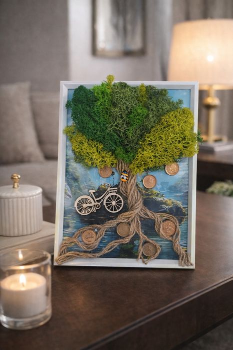 Подарък за 8 март – персонализирана картина със скандинавски мъх