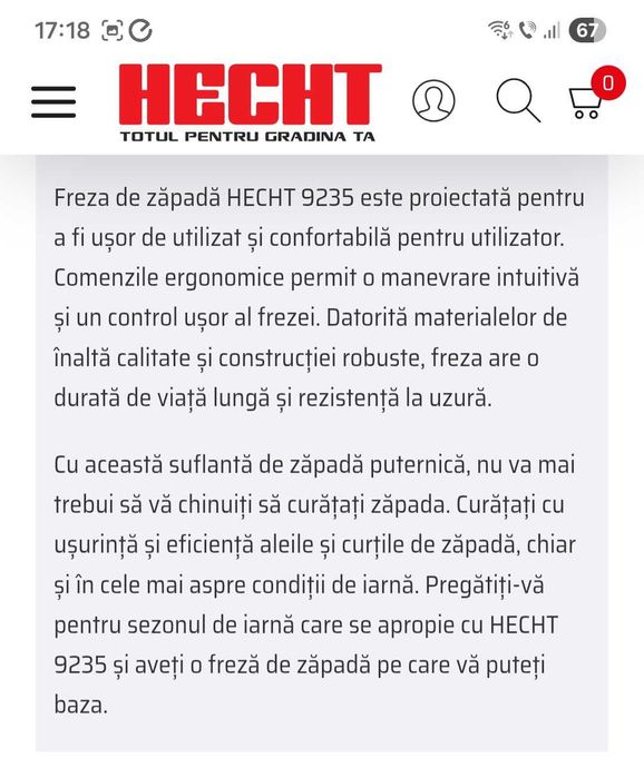 Freza electrica de zapada HECHT9235