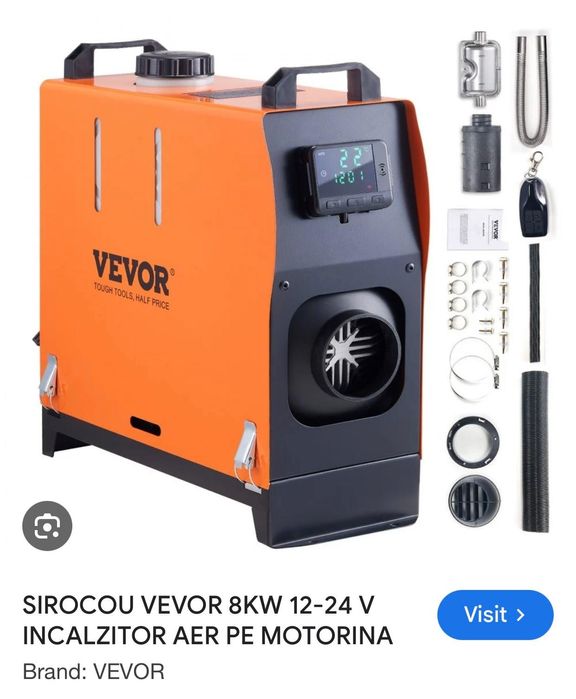 Incalzitor pe motorina 8KW VEVOR sirocou 12V & 24V soba