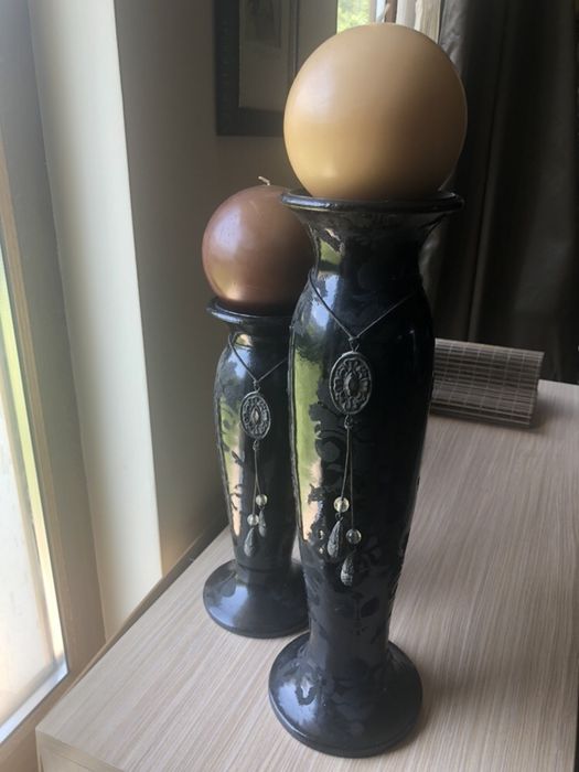 Комплект свещници керамични и метални