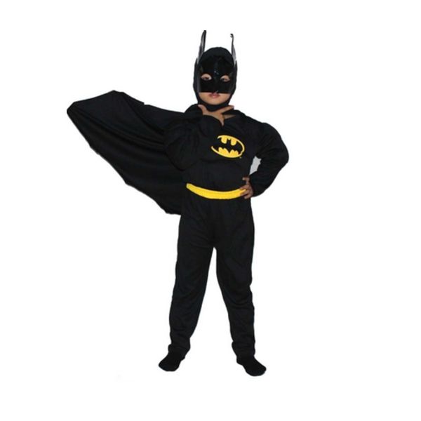Costum Batman cu muschi, masca si pelerina, carnaval, 5-7 anI