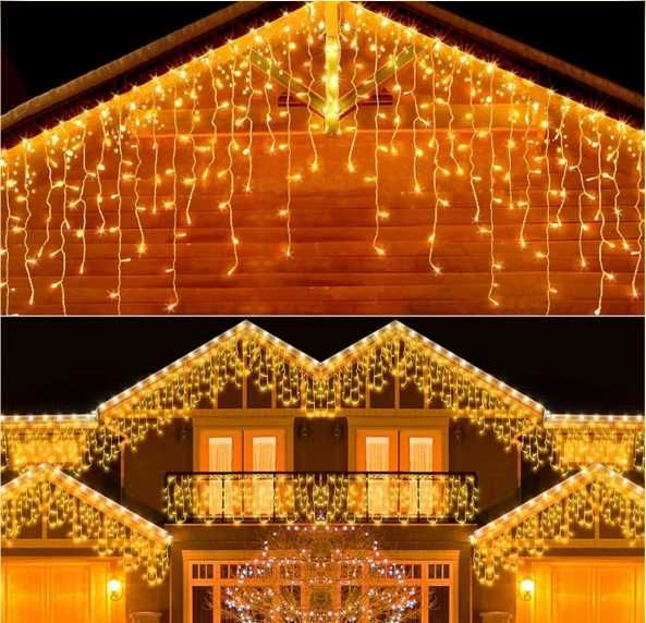 Бяла Светеща завеса 6метра х 60см с Флаш Ефект тип Висулка