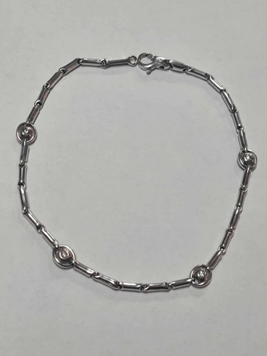 Bratara Chimento din aur alb 18k, cu diamante naturale, BRAU113