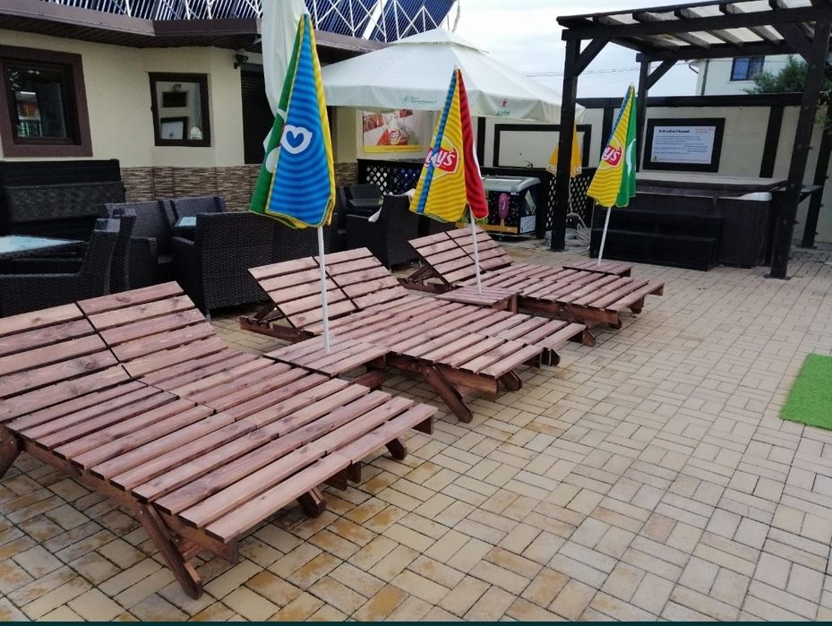 Reducere 20% Sezlong plaja lemn masiv tratat termic PIN NORDIC