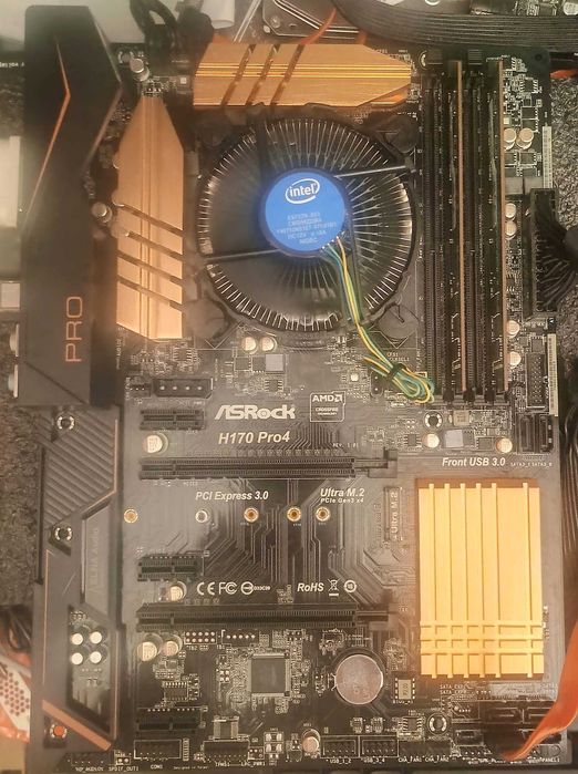 Asrock h170 pro4 backplate i3 6100 video intel hd 530 8gb ram ddr4 opt
