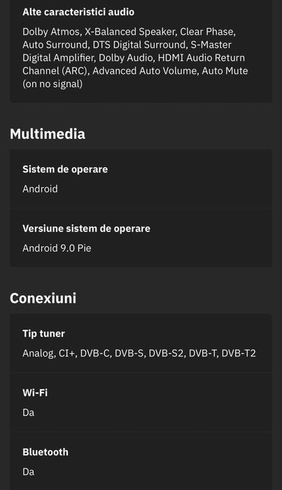 Televizor LED Smart SONY BRAVIA KD-55XH9096, Ultra HD 4K, 139cm