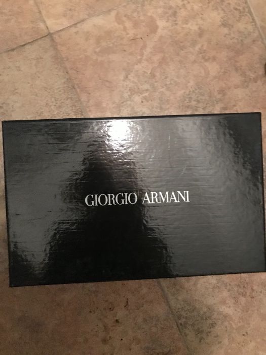 Тъмно червени кожени обувки Armani с панделка и ток 10 см