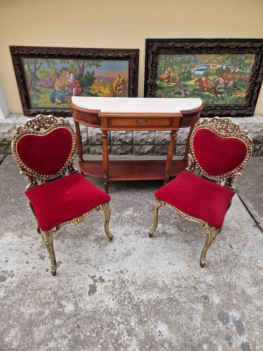 Чифт превъзходни антикварни метални столове