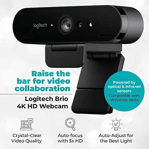Logitech BRIO Webcam 4K UltraHD Video&HDR Videochat,Gaming,Streaming