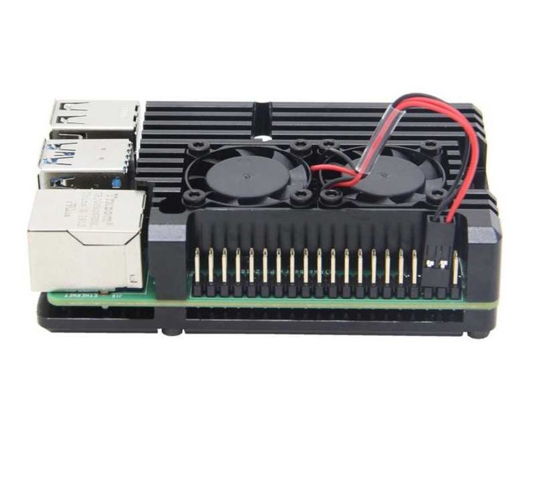 Carcasă aluminiu cu radiator / cooler (racire activă) pentru Raspberry Pi4
