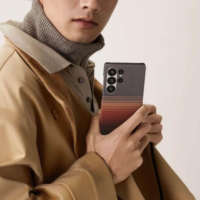 Magsafe Калъф за SAMSUNG S25 Ultra, PITAKA Tactile Woven Case Sunset