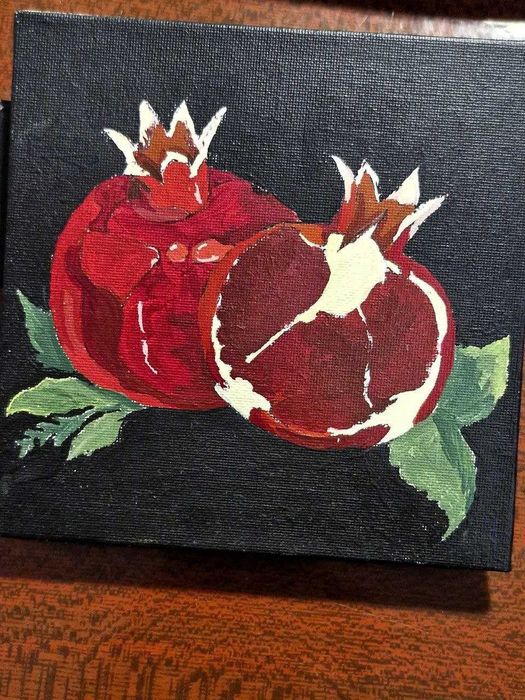 Картина акрилом "Гранат"