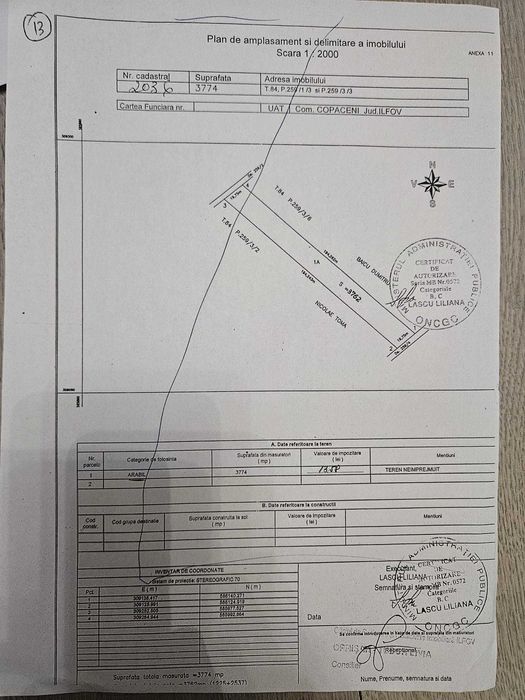 Teren de vânzare 3.774 mp – zonă liniștită – Copăceni, Ilfov