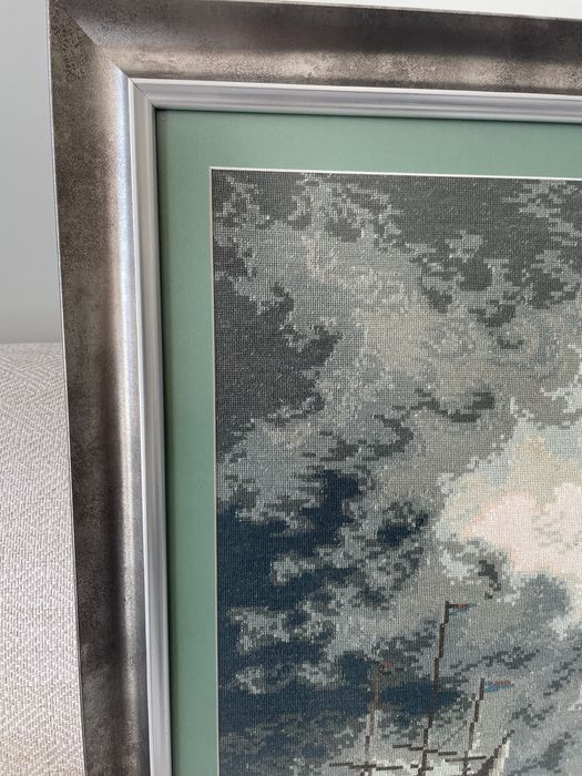 Ръчно бродиран гоблен, рамкиран- 74/64 см