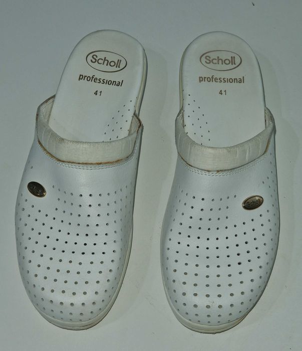 Saboți anatomici Scholl pentru bărbați - alb - 41