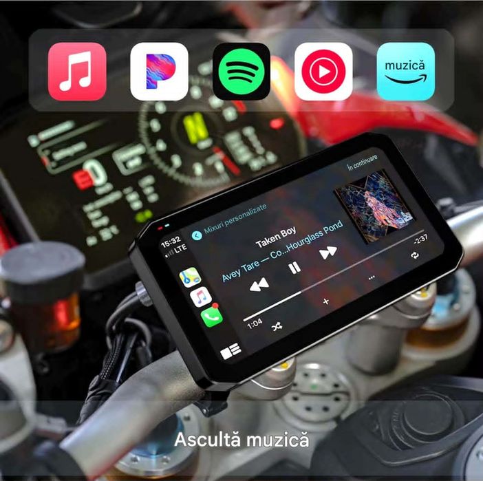 Navigatie MOTO CerCip MT9, Carplay/Android Auto, Octa-Core, GPS, IP67, Camere 2K, Senzori presiune roti, BSD, 6'25 inch