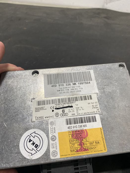 Modul bluetooth Audi A8 D3 2003-2010 4E0910336 A6 Q7 4E0910336MX Audi