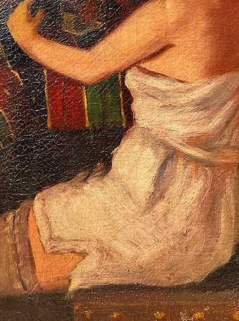 Școala maghiară-INTERESANT! TABL0U f VECHI, 100 ani, ule-pnz, 60cu47Cm