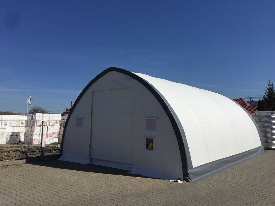 Полукръгла индустриална палатка 6,1 x 9,15 x 3,66 м за селско стопанство, съхранение на бали