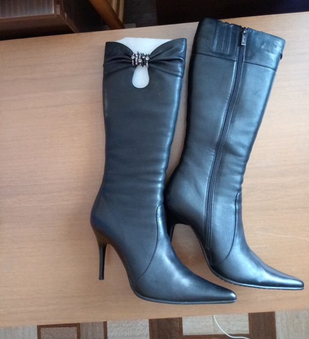 Сапоги итальянские кожаные на цигейке