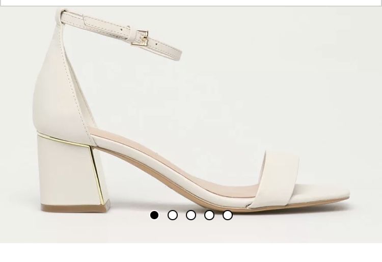 Pantofi sandale cu toc Aldo crem albi