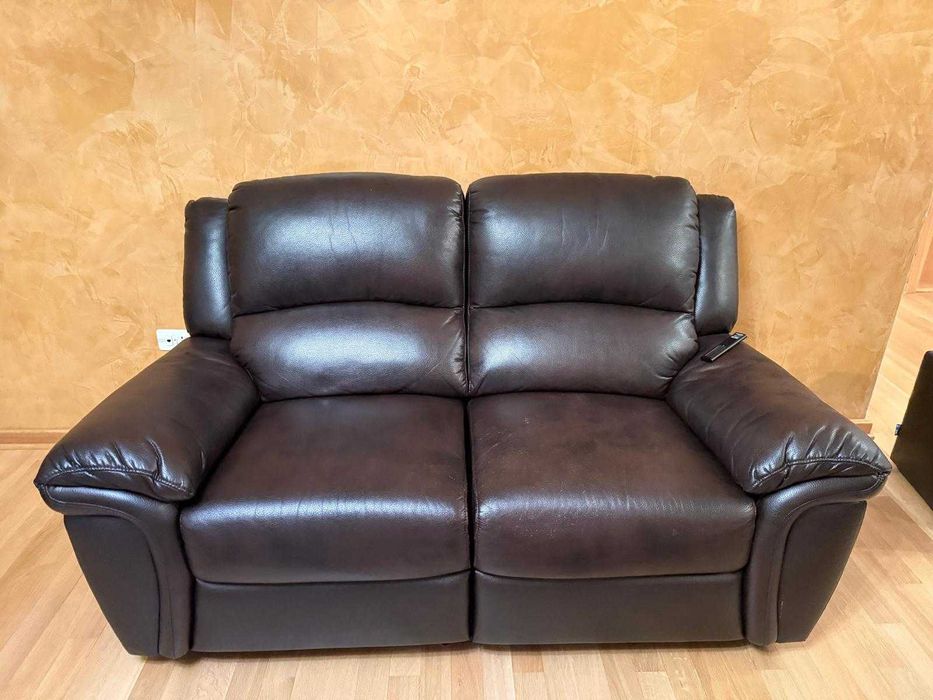 Canapele + fotoliu din piele naturală 3 piese