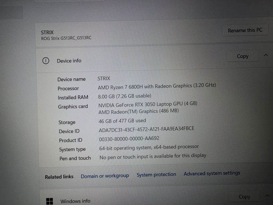 Laptop gaming ASUS ROG STRIX