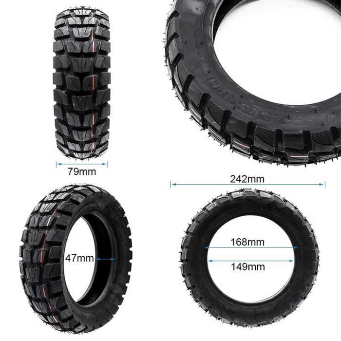 naton.ro Pachet PROMO: 1 x Cauciuc off-road 10x3.0-6 | 255x80 | 80/65-6 + 1 x Cameră 10x3 cu valvă îndoită la 90°, pt. trotinete Kukirin G3 Pro/M4