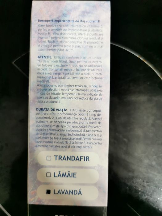 Filtru apa cu aroma de lavanda