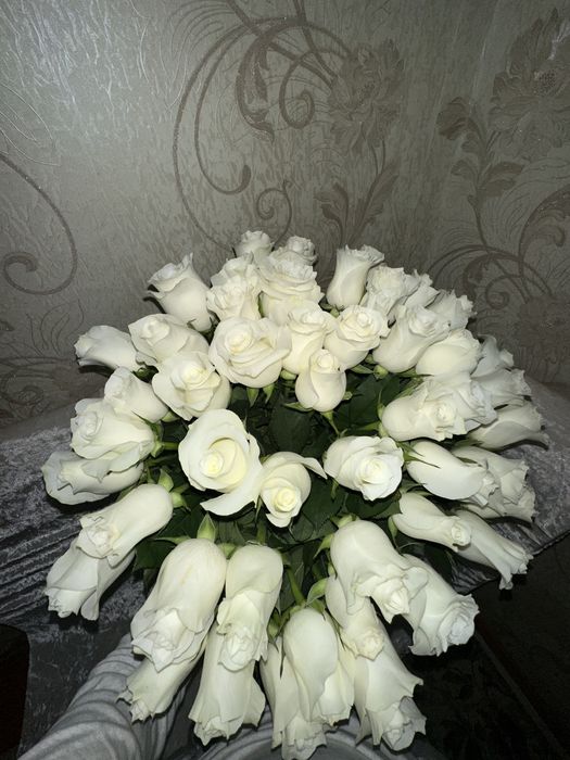 Букет,Белые розы 51шт