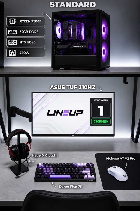Компьютерный клуб под ключ|Ryzen 7500F/RTX 5060 |SENET CCBoot | LINEUP