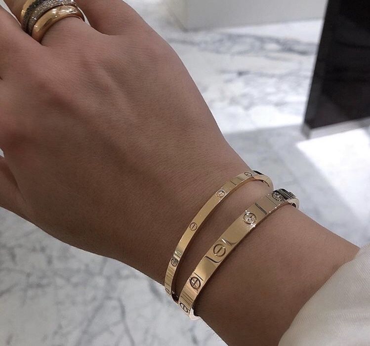 Позлатени гривни Cartier Love SM  - 750 / 18K