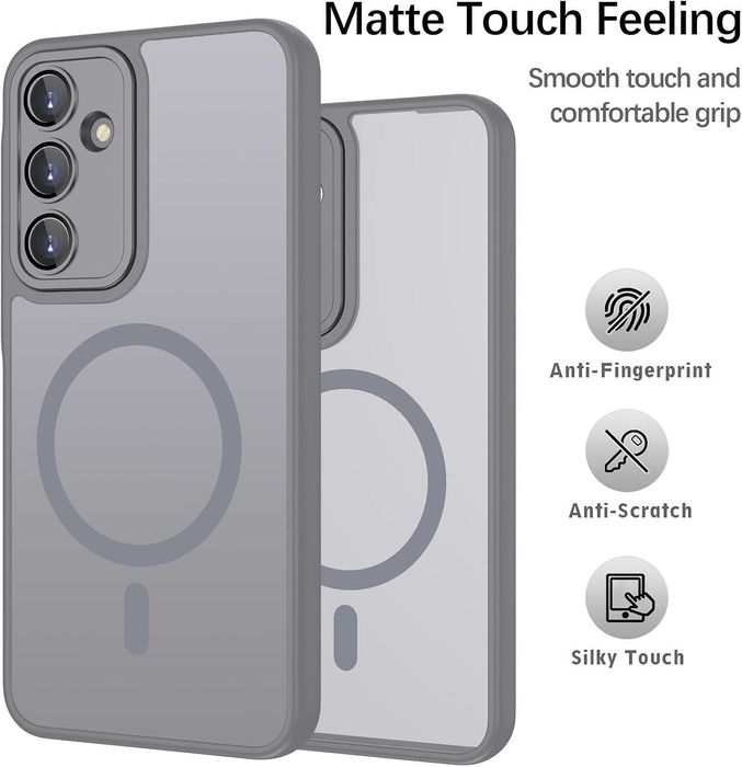 Матов magsafe кейс за samsung galaxy a36 - титаниево сив