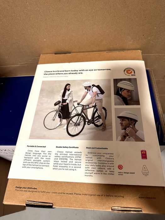 Casca bicicleta Closca Helmet Loop Pearl White L 60-63cm Noua