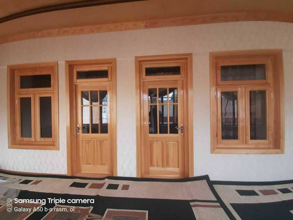 Спальня Кухня Детский Зал учун эшик ва дераза(рам) ёғочдан.Окна и двер