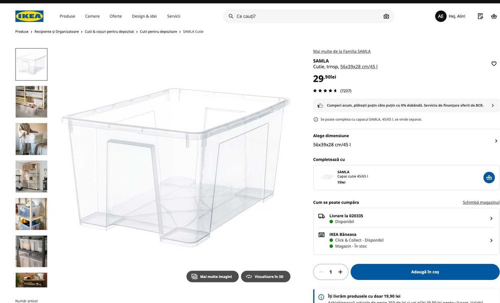 Cutii depozitare IKEA SAMLA 45L – set 40 buc – ca noi - SUPER PREȚ!