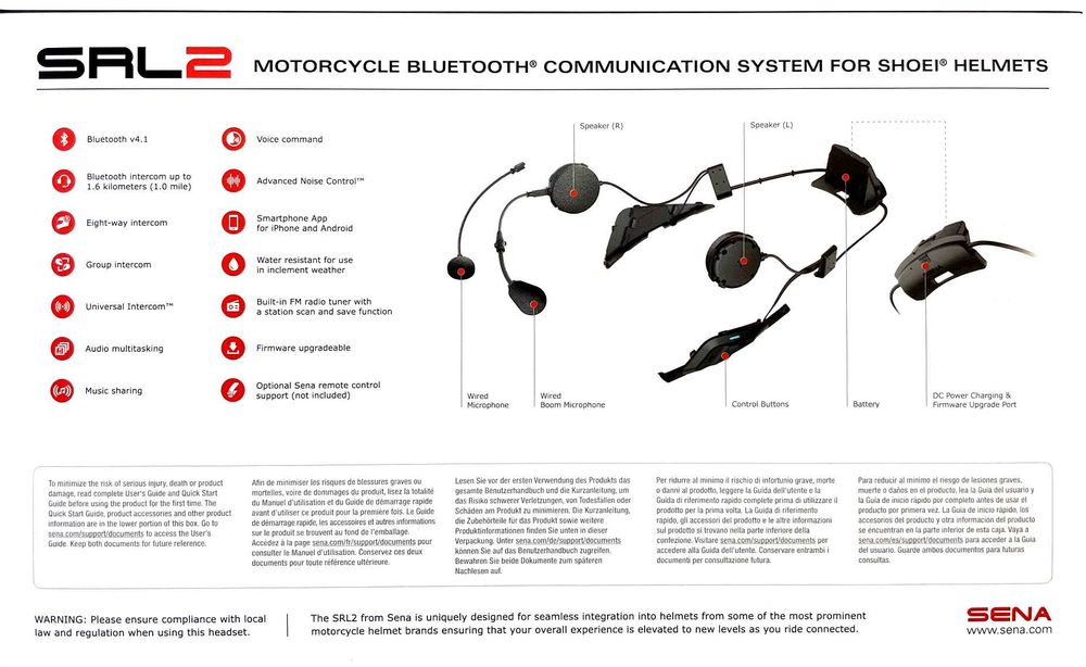 Sena SRL2 за Shoei GT-Air 2 и Neotec 2 комуникационна система