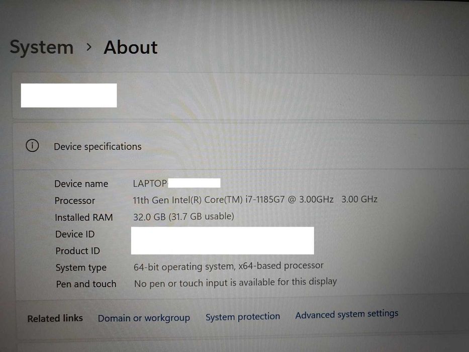 ThinkPad T14 Gen 2 i7 1185G7 32GB SSD 512GB Display 14" Windows 11 NOU