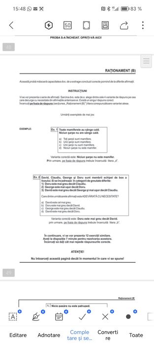 Teste psihologice ANP MAI 2025 școală militara Târgu ocna