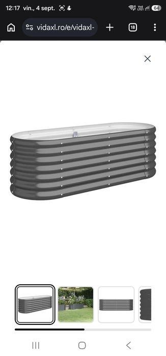 Strat înălţat grădină 114x40x36 cm oțel galvanizat