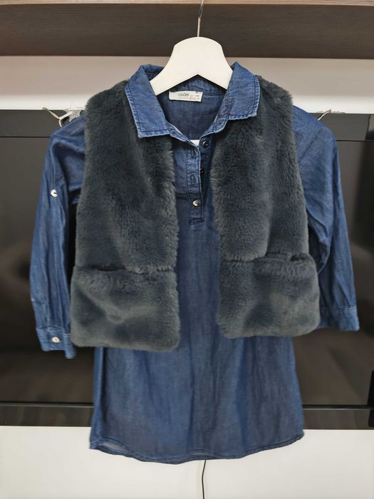 Rochie și vesta cu blăniță