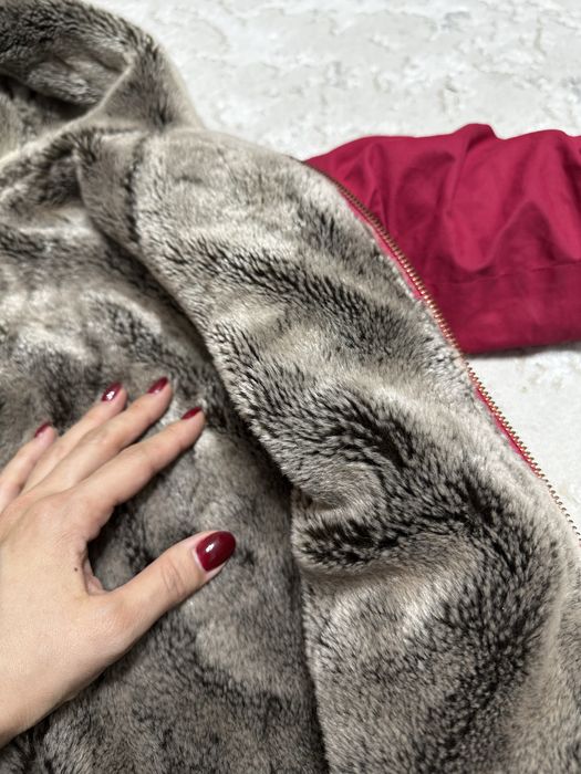 Теплая дубленка с натуральным мехом