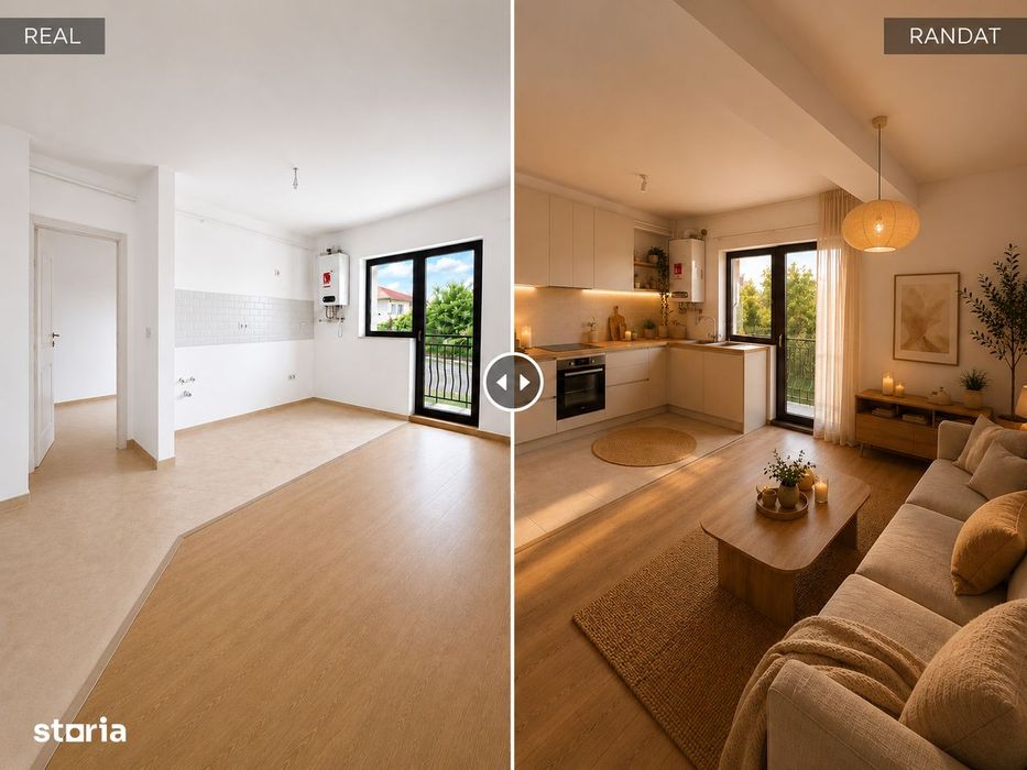 2 Camere + Grădină 35mp | Parcare inclusa | Încălzire în Pardoseală