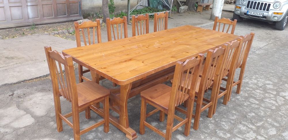 Маса и  столове от масив