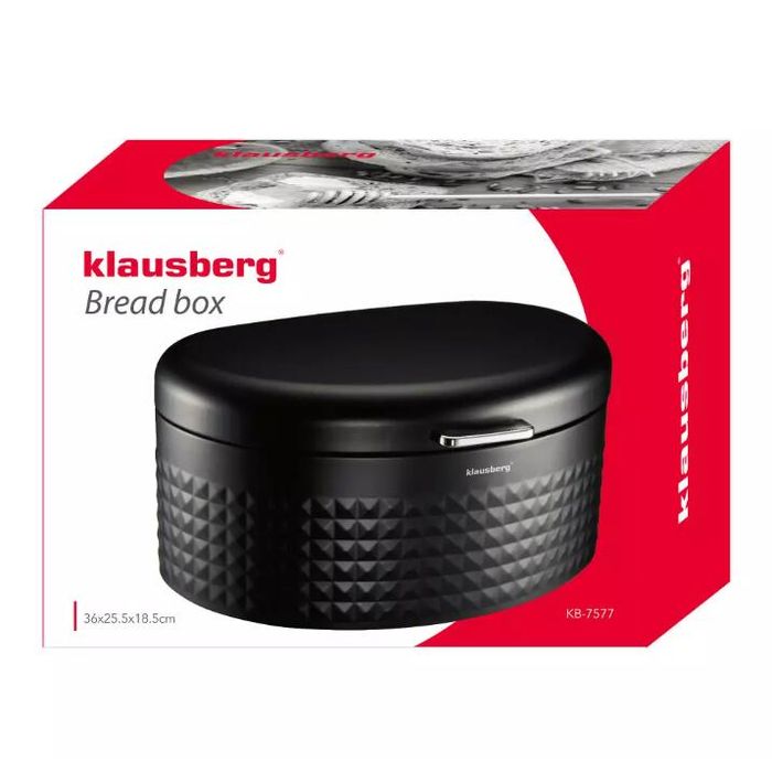 Cutie pentru paine, din otel, 36 x 24 x 18,5 cm, neagra, Klausberg