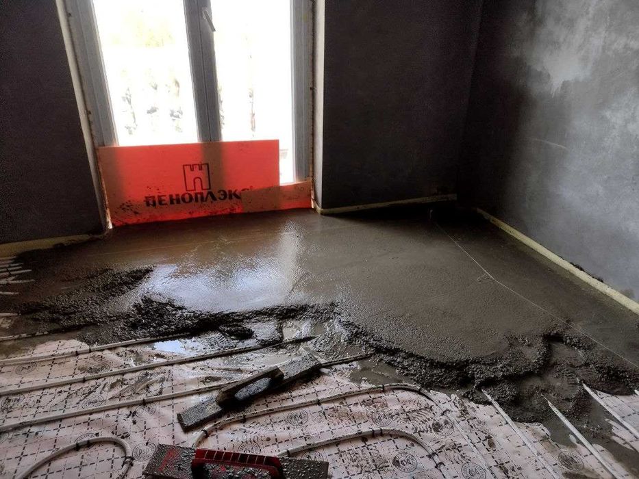 Бетонная стяжка пола, в квартире, автостоянок, парковок, стяжка дворов