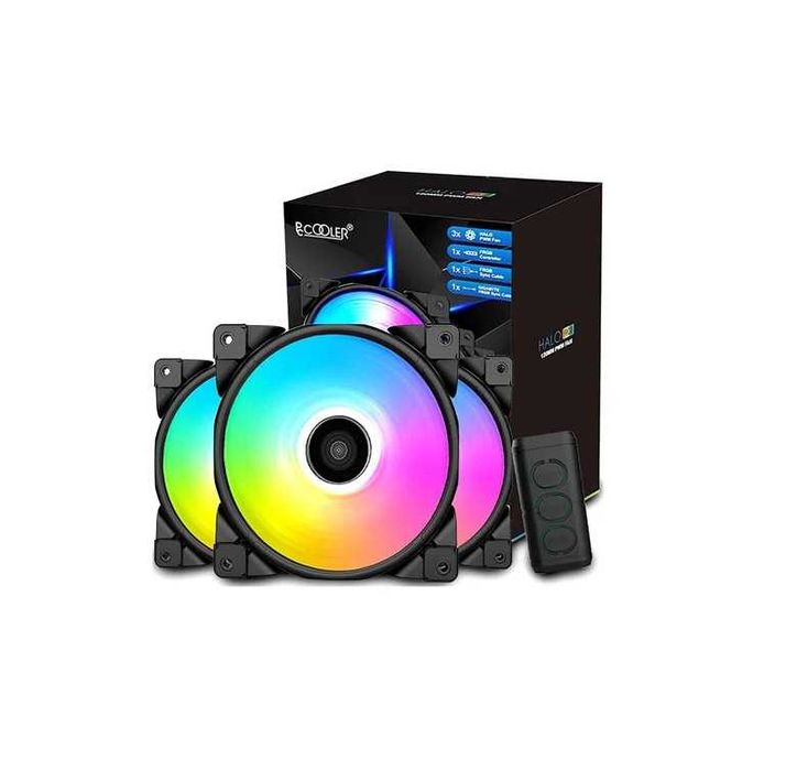 | Кулера для корпусов Комплект RGB Case fan PCCooler HALO FRGB 3in1
